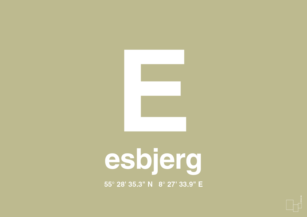 plakat: byplakat esbjerg med koordinater - back to nature-Byer-A1two3