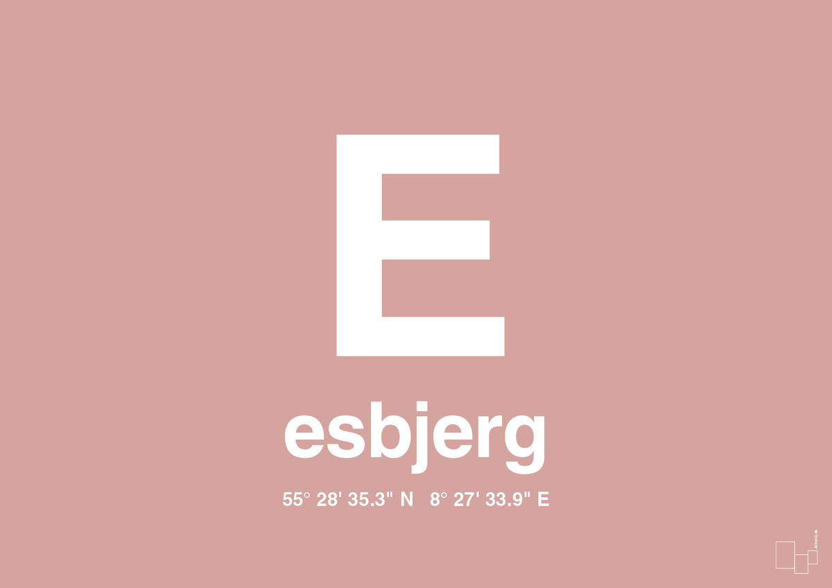 plakat: byplakat esbjerg med koordinater - bubble shell-Byer-A1two3