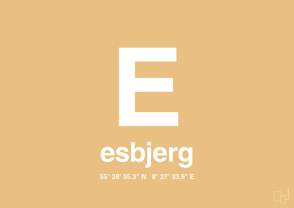 plakat: byplakat esbjerg med koordinater - charismatic-Byer-A1two3
