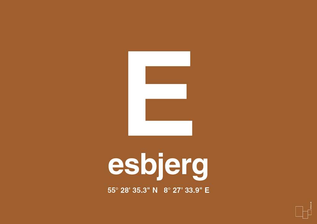 plakat: byplakat esbjerg med koordinater - cognac-Byer-A1two3