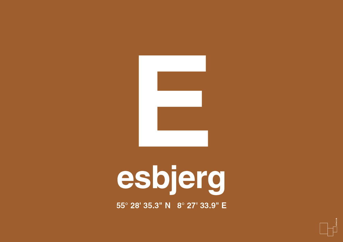 plakat: byplakat esbjerg med koordinater - cognac-Byer-A1two3