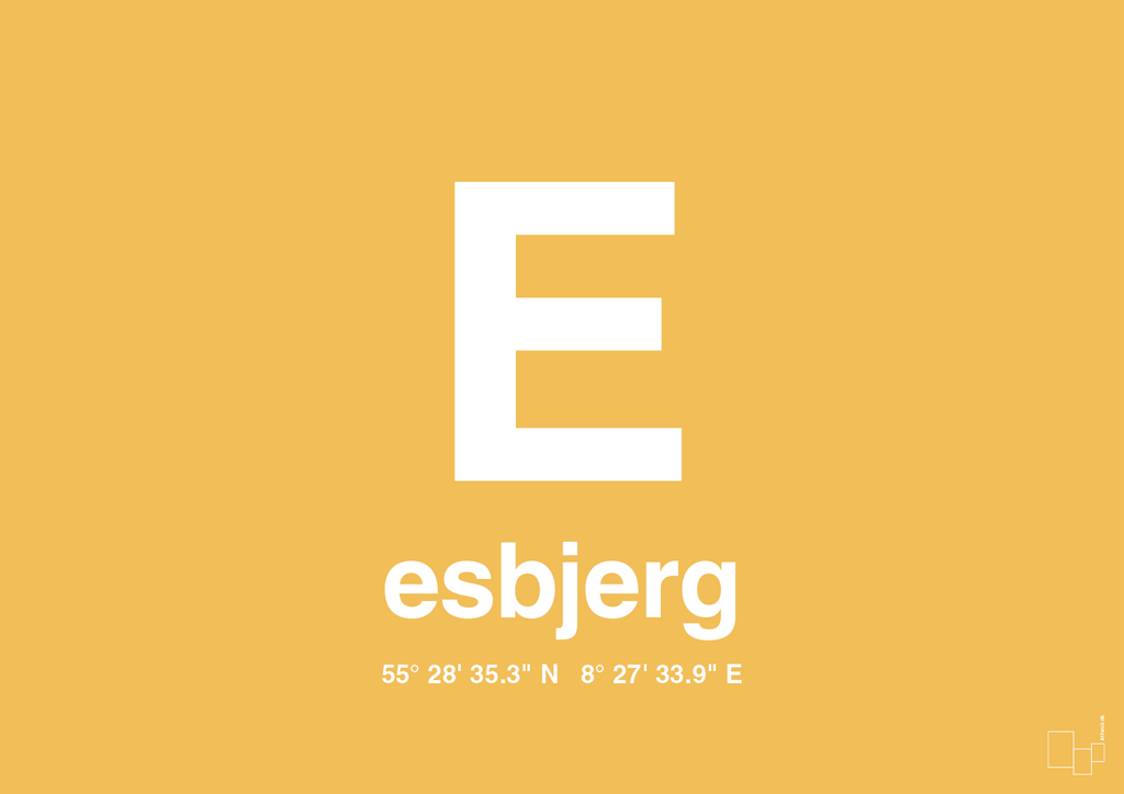 plakat: byplakat esbjerg med koordinater - honeycomb-Byer-A1two3