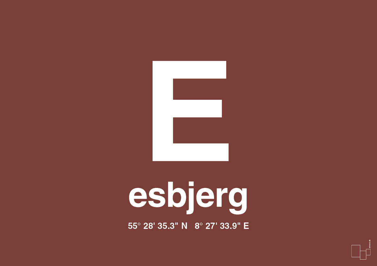 plakat: byplakat esbjerg med koordinater - red pepper-Byer-A1two3