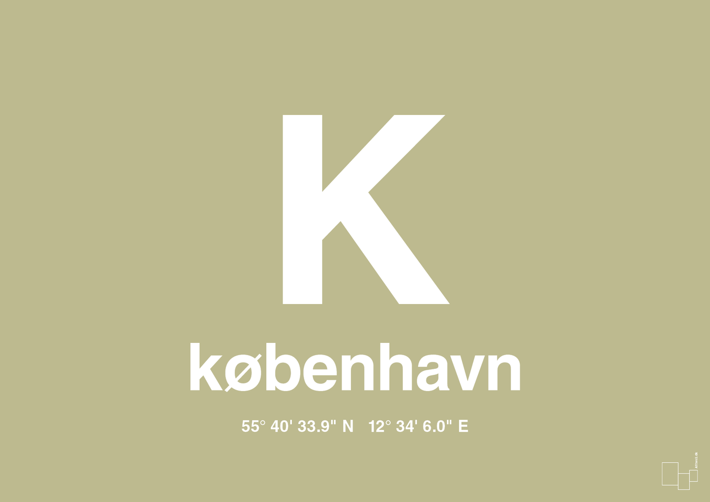 plakat: byplakat københavn med koordinater - back to nature-Byer-A1two3