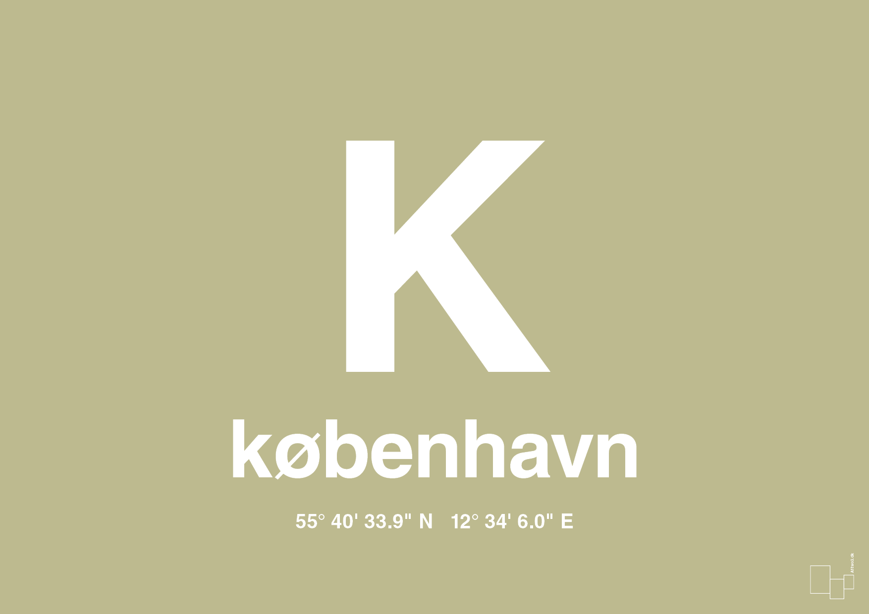 plakat: byplakat københavn med koordinater - back to nature-Byer-A1two3