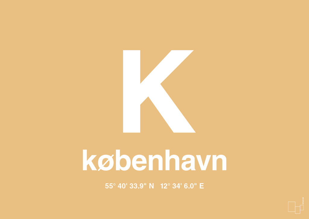 plakat: byplakat københavn med koordinater - charismatic-Byer-A1two3