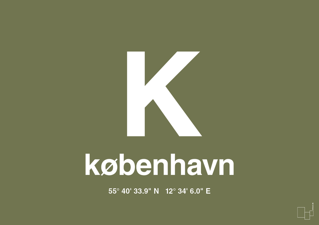 plakat: byplakat københavn med koordinater - secret meadow-Byer-A1two3
