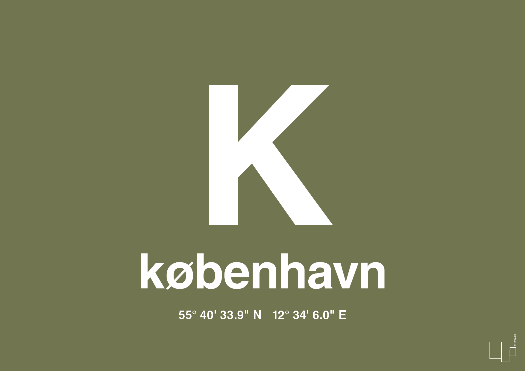 plakat: byplakat københavn med koordinater - secret meadow-Byer-A1two3