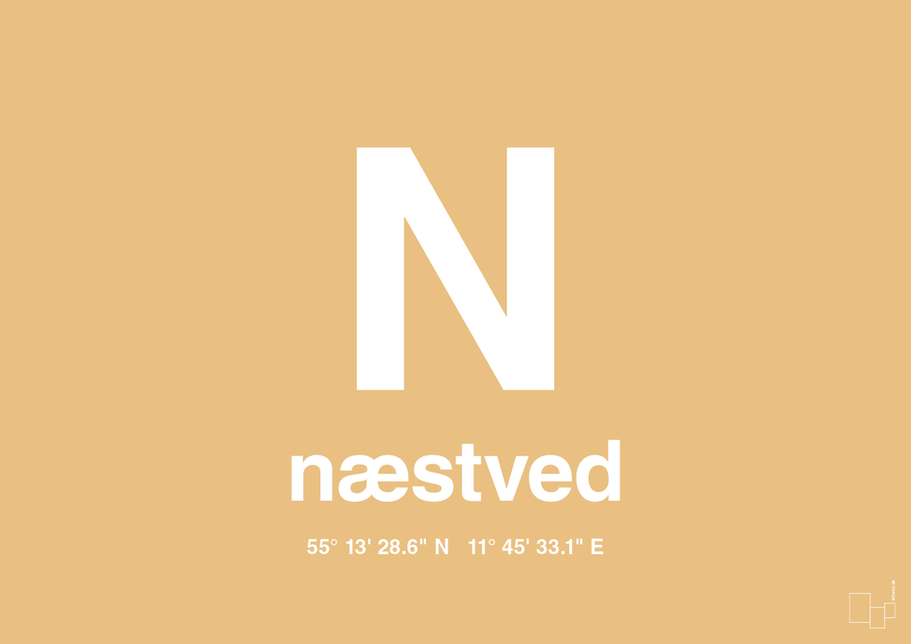 plakat: byplakat næstved med koordinater - charismatic-Byer-A1two3