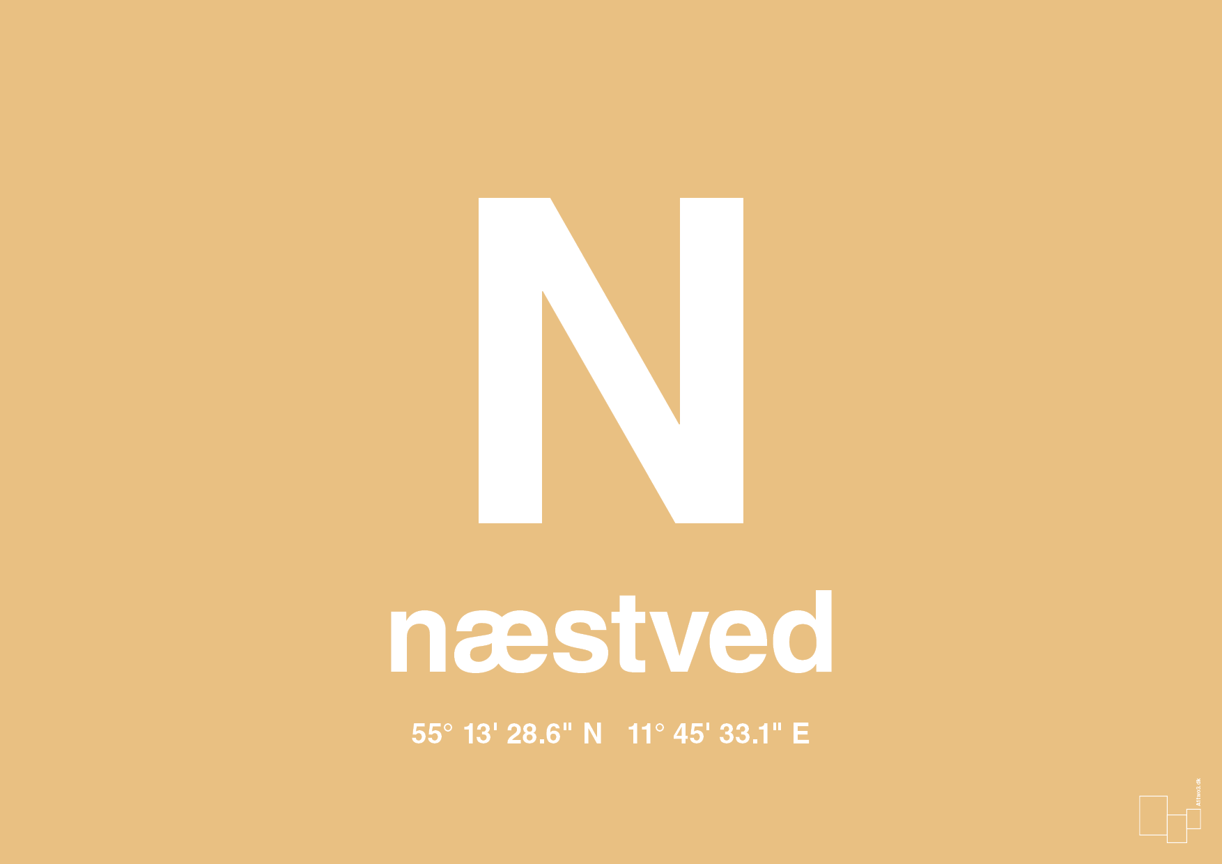 plakat: byplakat næstved med koordinater - charismatic-Byer-A1two3