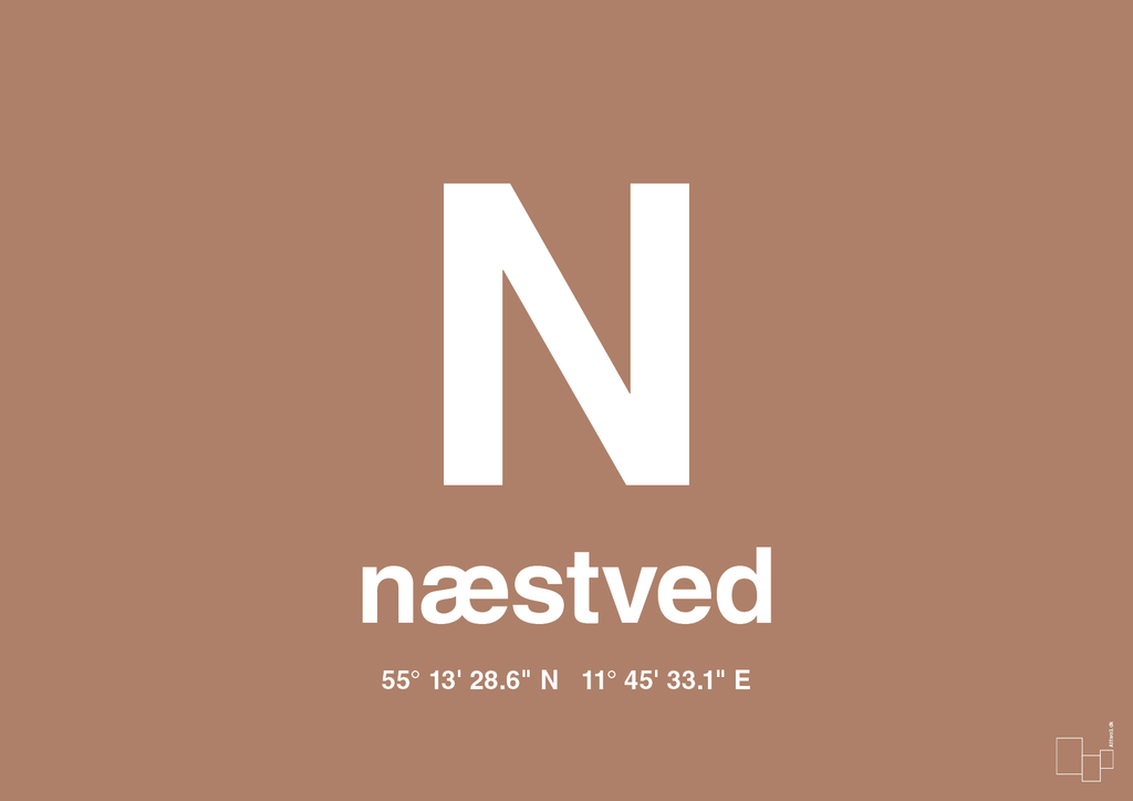 plakat: byplakat næstved med koordinater - cider spice-Byer-A1two3