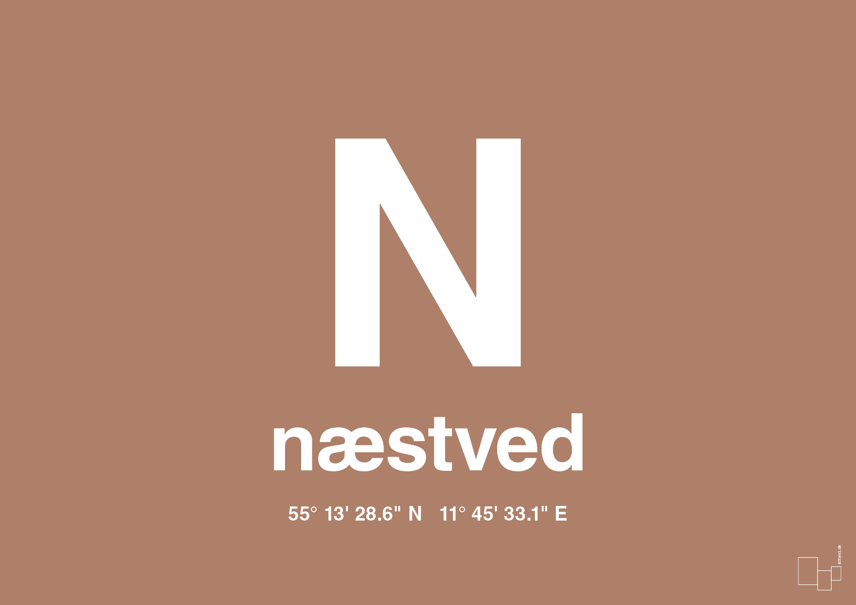 plakat: byplakat næstved med koordinater - cider spice-Byer-A1two3