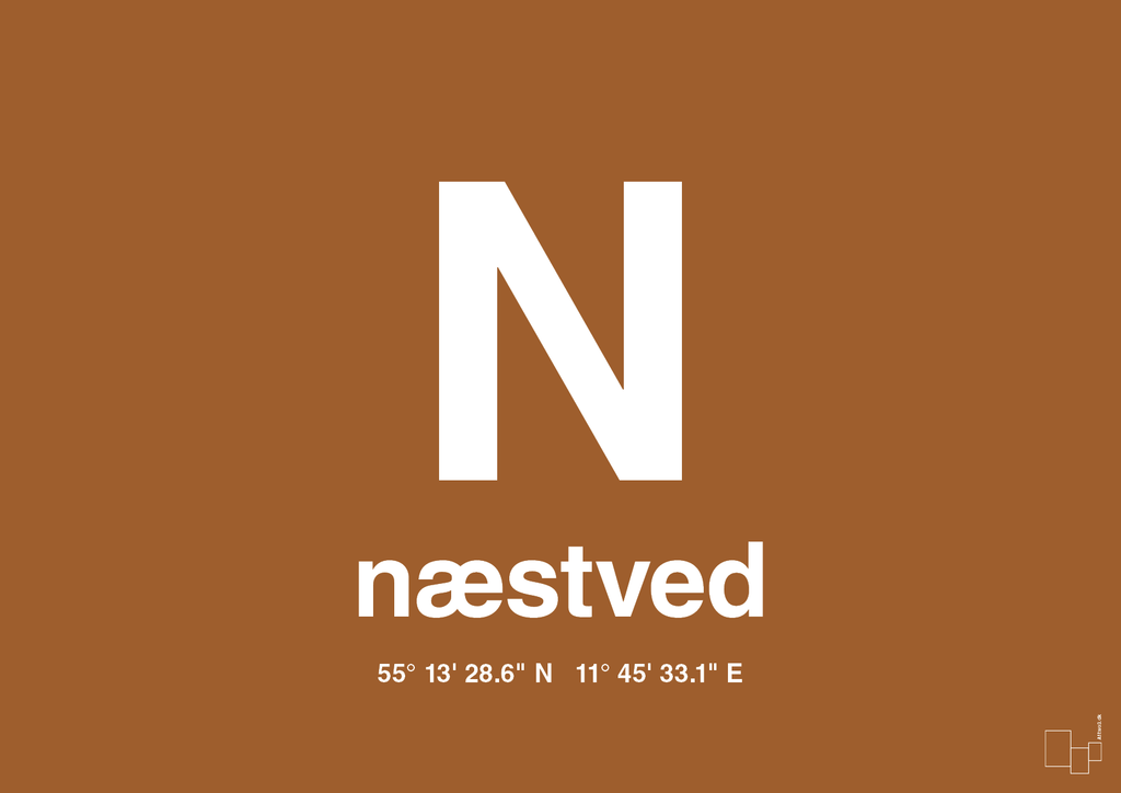 plakat: byplakat næstved med koordinater - cognac-Byer-A1two3