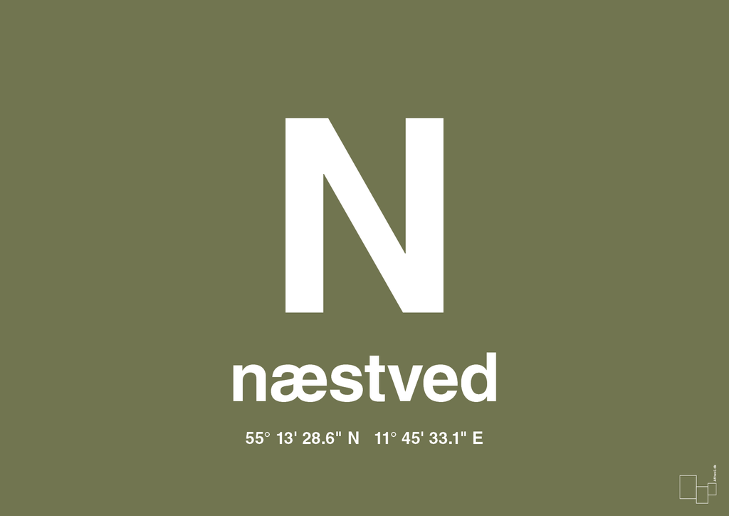 plakat: byplakat næstved med koordinater - secret meadow-Byer-A1two3