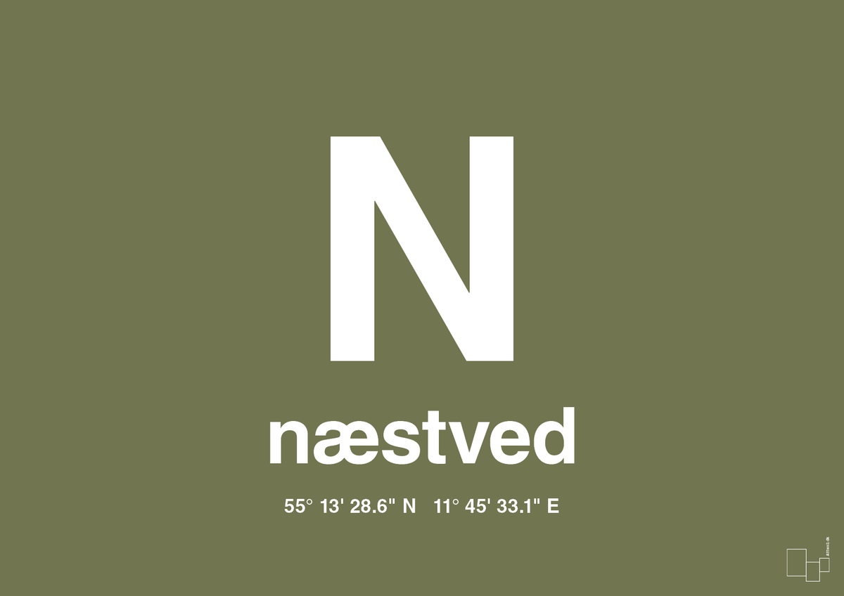 plakat: byplakat næstved med koordinater - secret meadow-Byer-A1two3