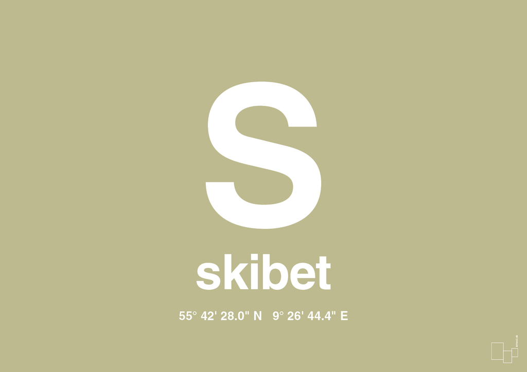 plakat: byplakat skibet med koordinater - back to nature-Byer-A1two3