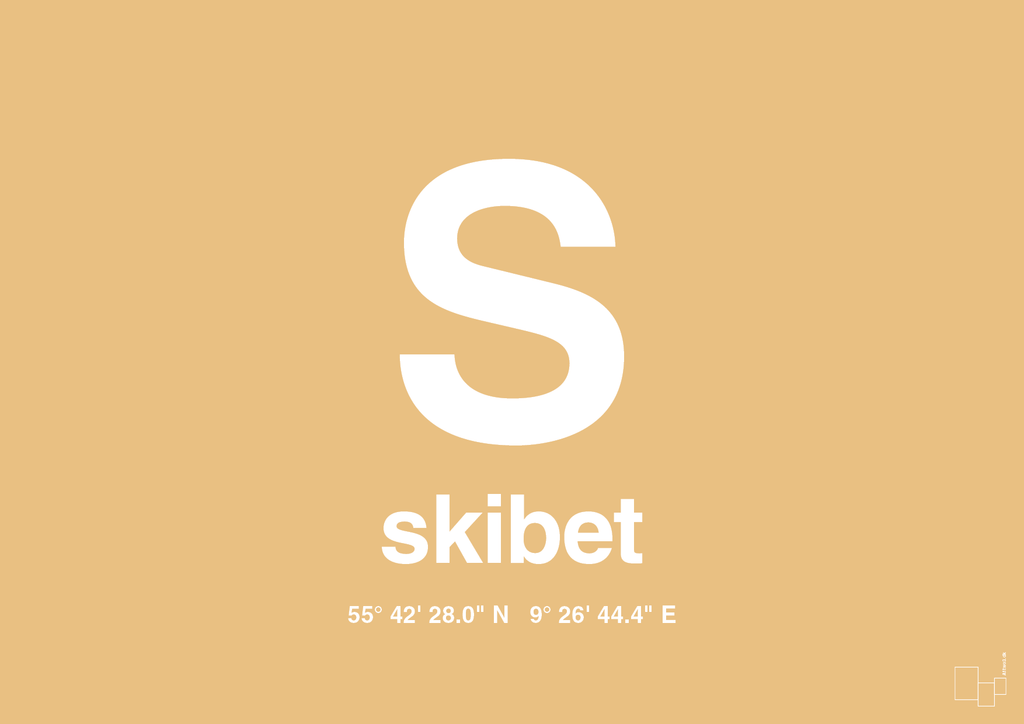 plakat: byplakat skibet med koordinater - charismatic-Byer-A1two3