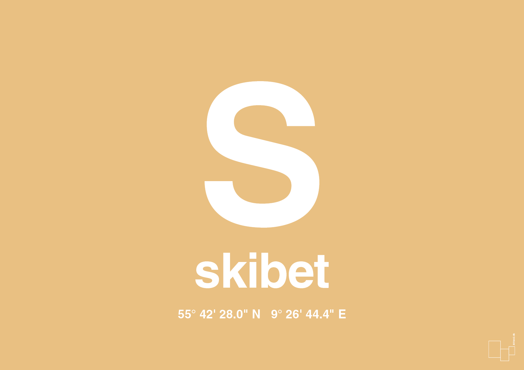 plakat: byplakat skibet med koordinater - charismatic-Byer-A1two3