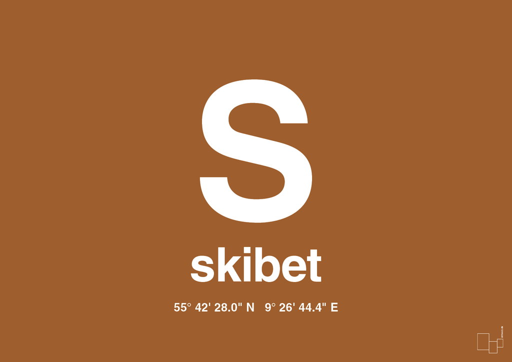 plakat: byplakat skibet med koordinater - cognac-Byer-A1two3