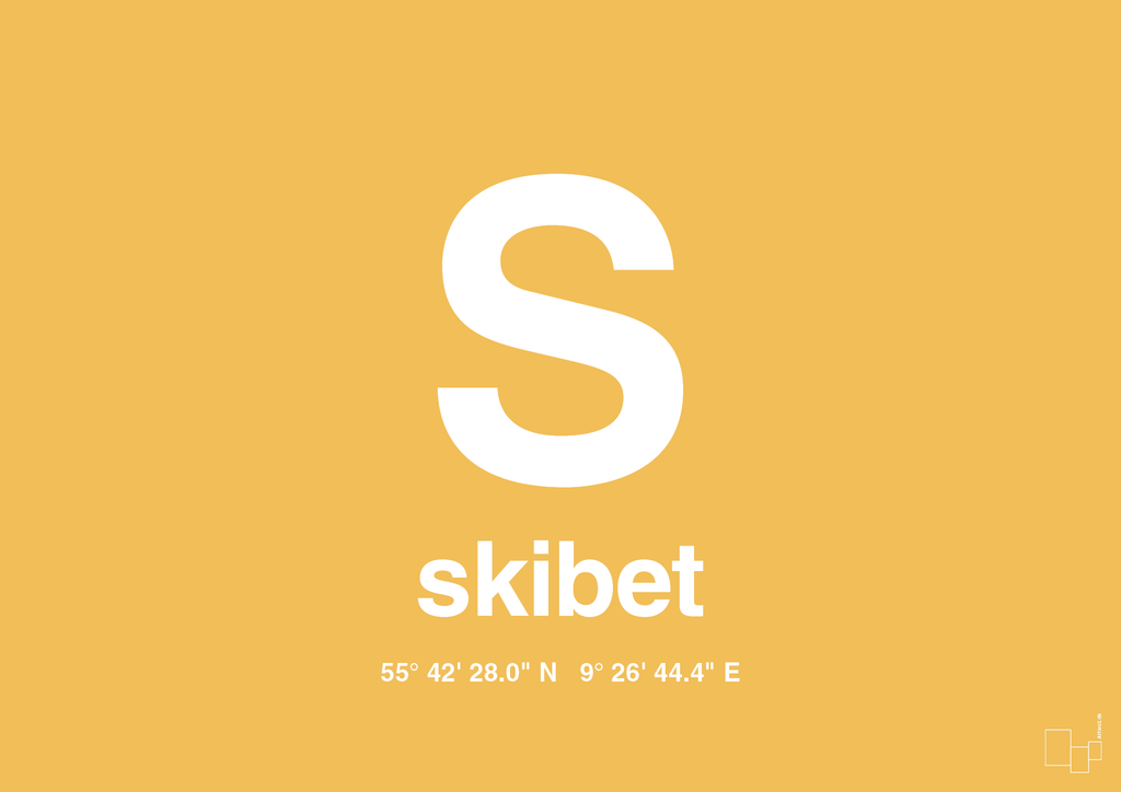 plakat: byplakat skibet med koordinater - honeycomb-Byer-A1two3