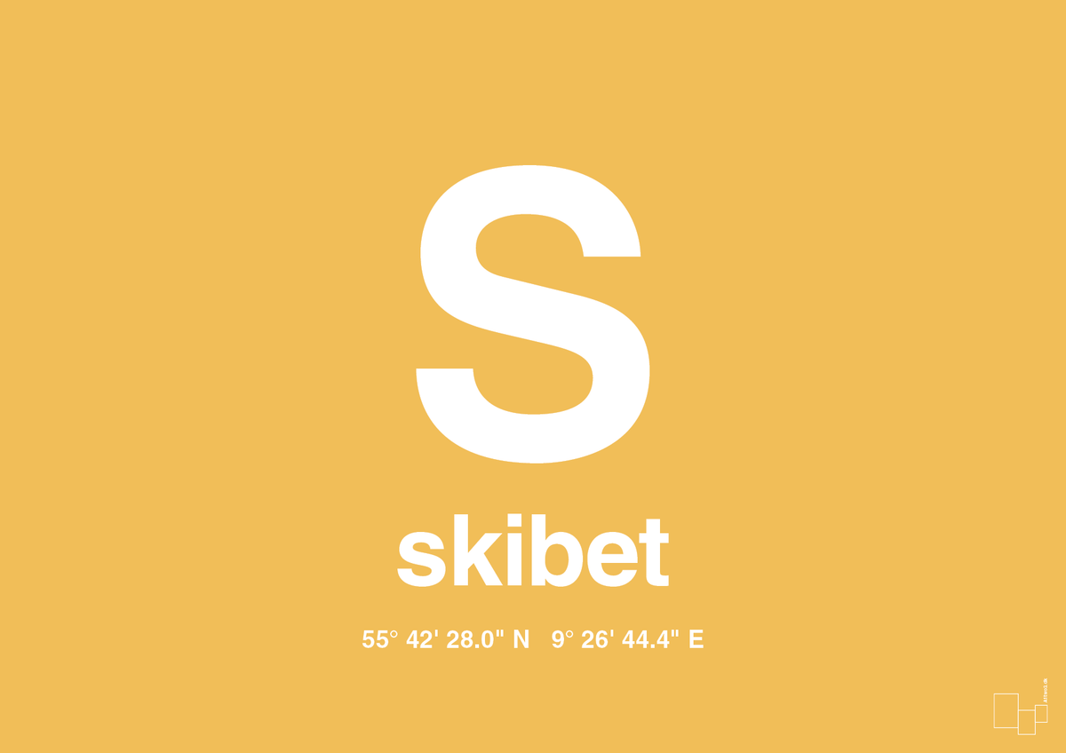 plakat: byplakat skibet med koordinater - honeycomb-Byer-A1two3