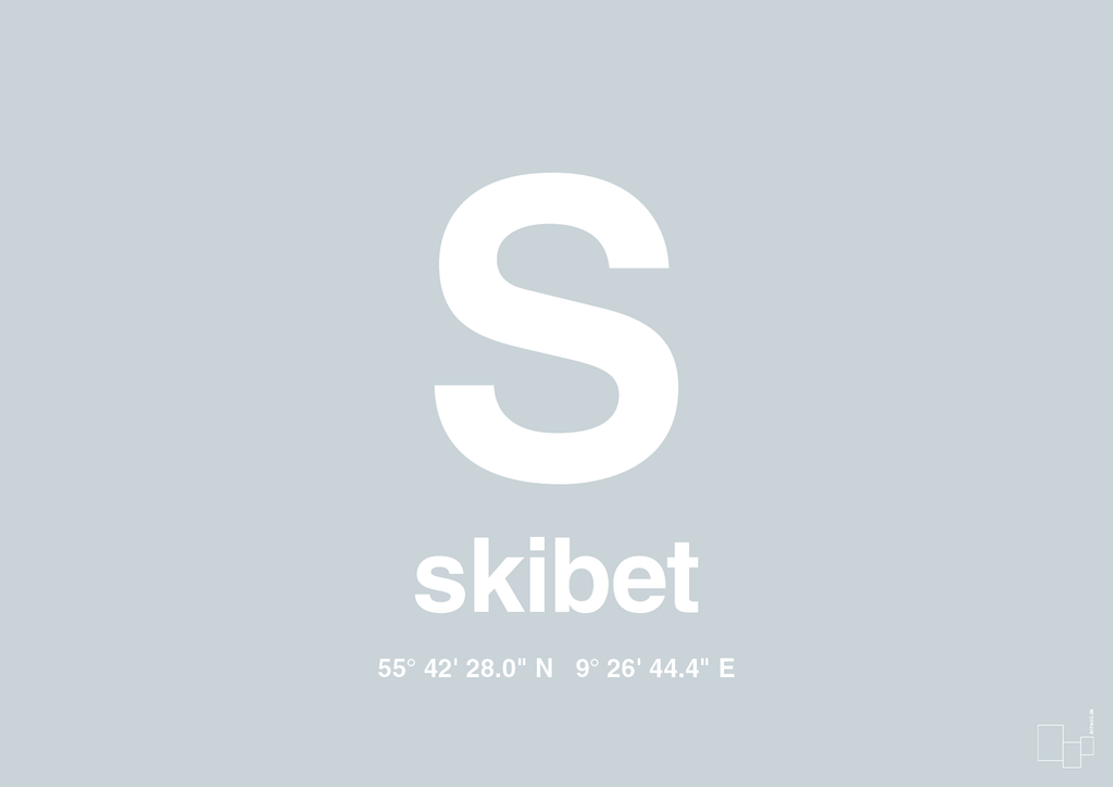 plakat: byplakat skibet med koordinater - light drizzle-Byer-A1two3