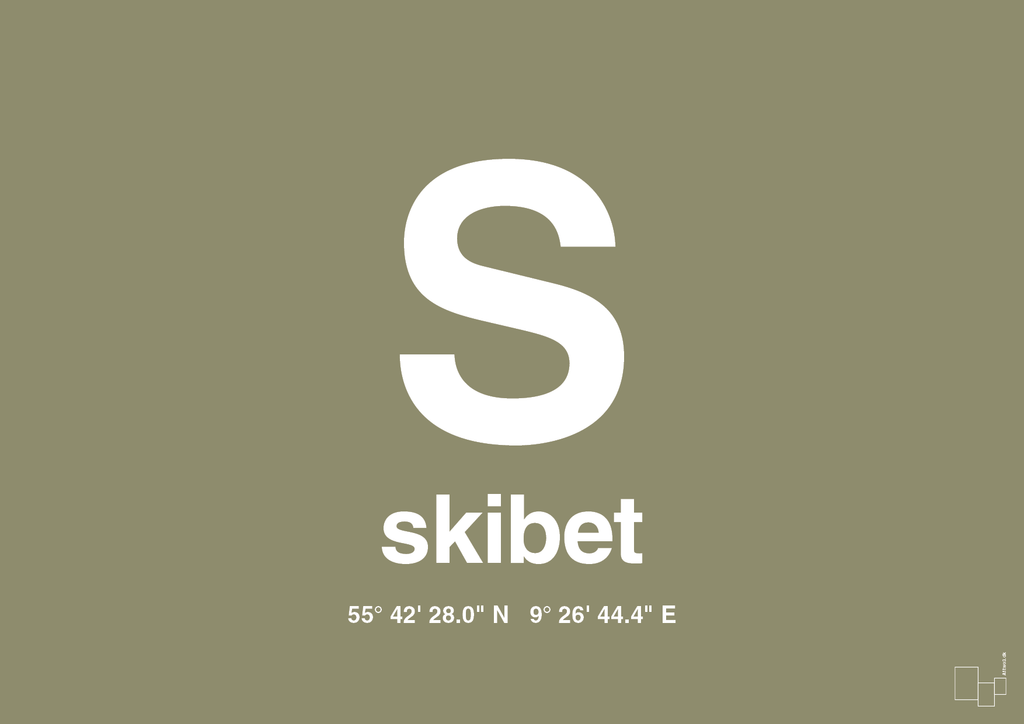 plakat: byplakat skibet med koordinater - misty forrest-Byer-A1two3