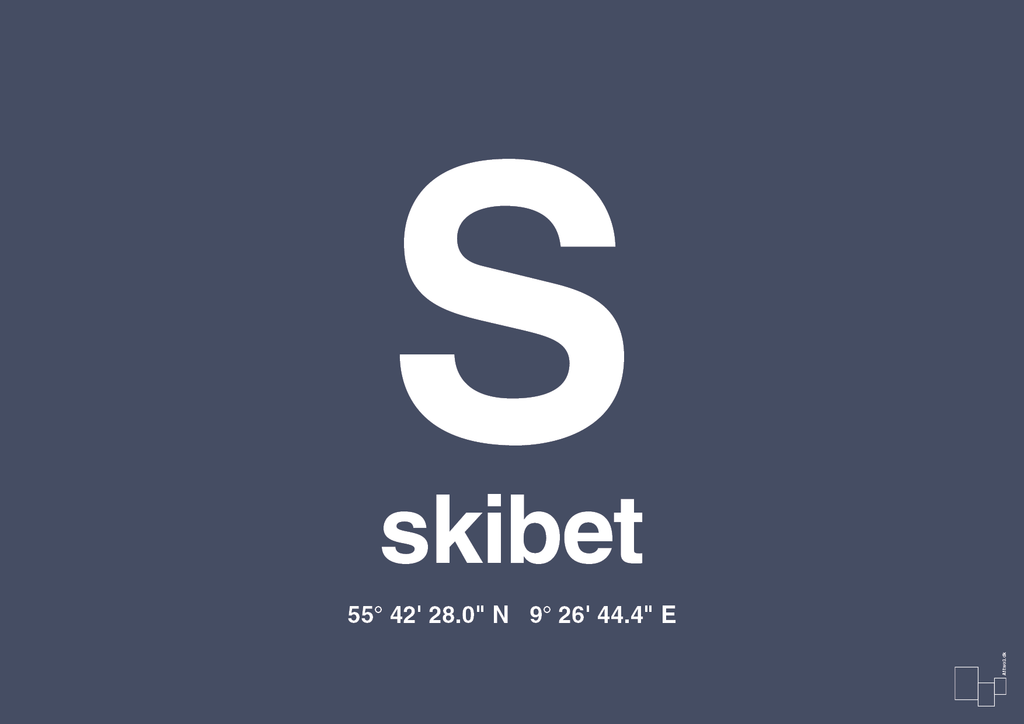 Byplakat skibet med koordinater - petrol-Byer-A1two3