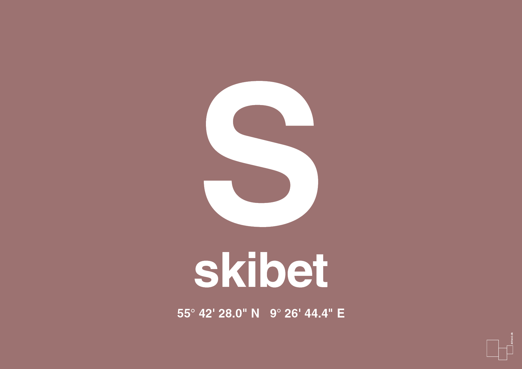 plakat: byplakat skibet med koordinater - plum-Byer-A1two3