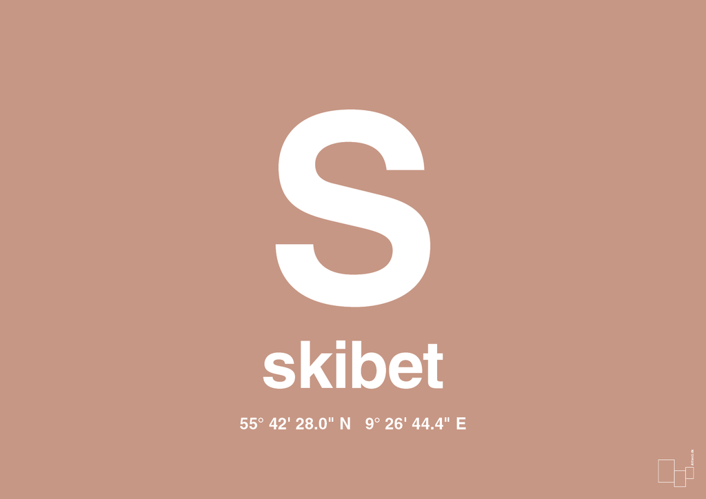 plakat: byplakat skibet med koordinater - powder-Byer-A1two3