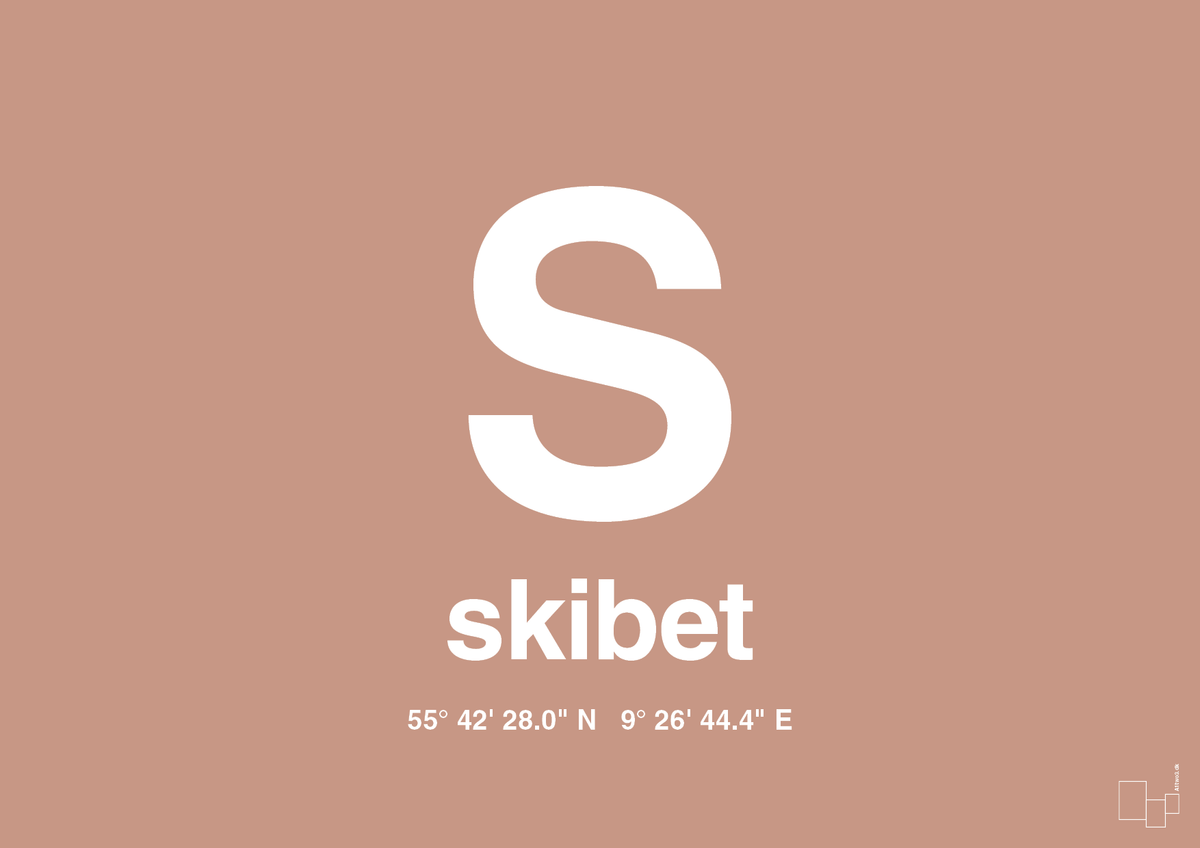 plakat: byplakat skibet med koordinater - powder-Byer-A1two3