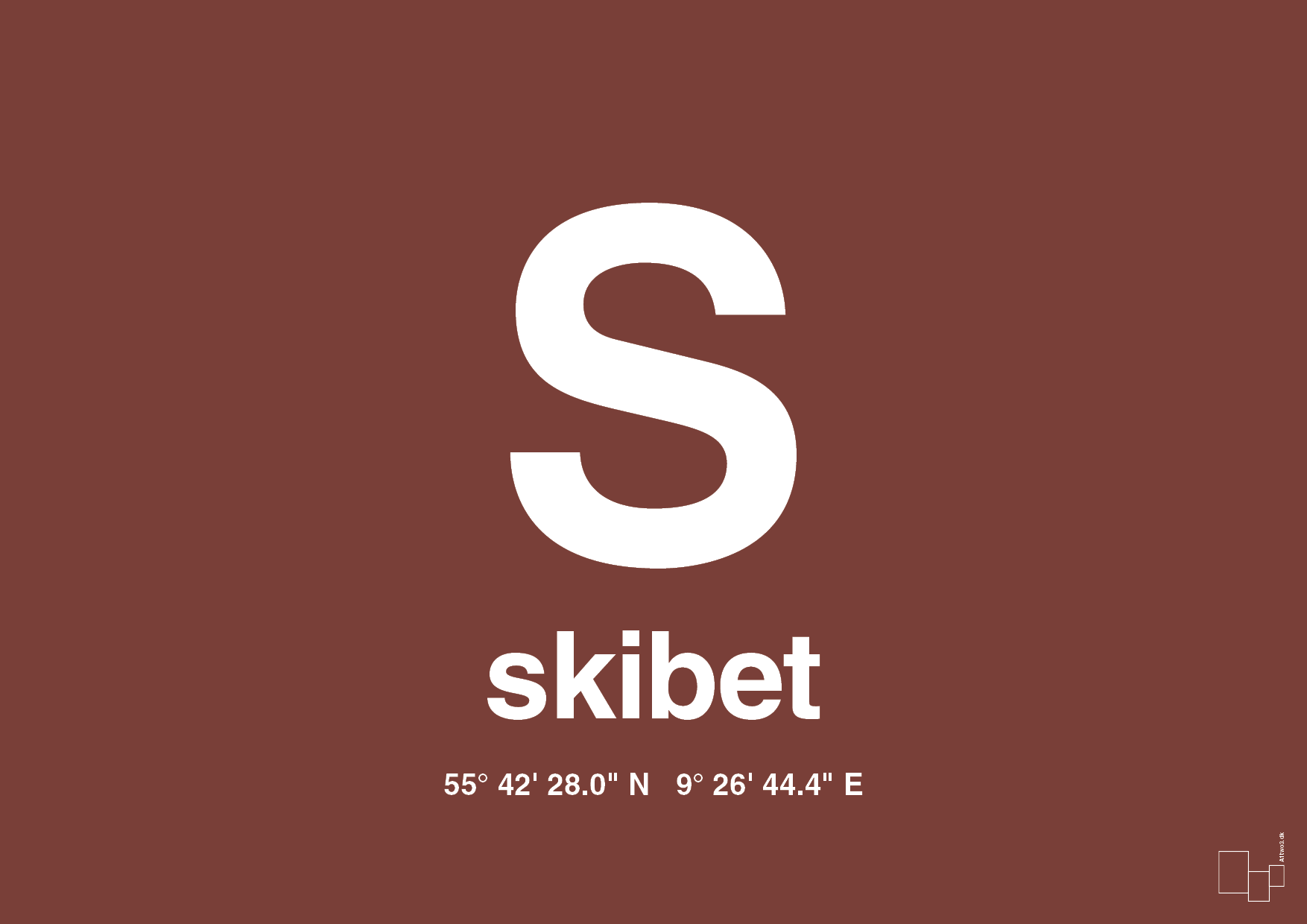 plakat: byplakat skibet med koordinater - red pepper-Byer-A1two3
