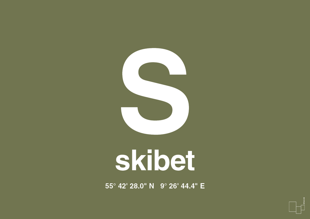 plakat: byplakat skibet med koordinater - secret meadow-Byer-A1two3