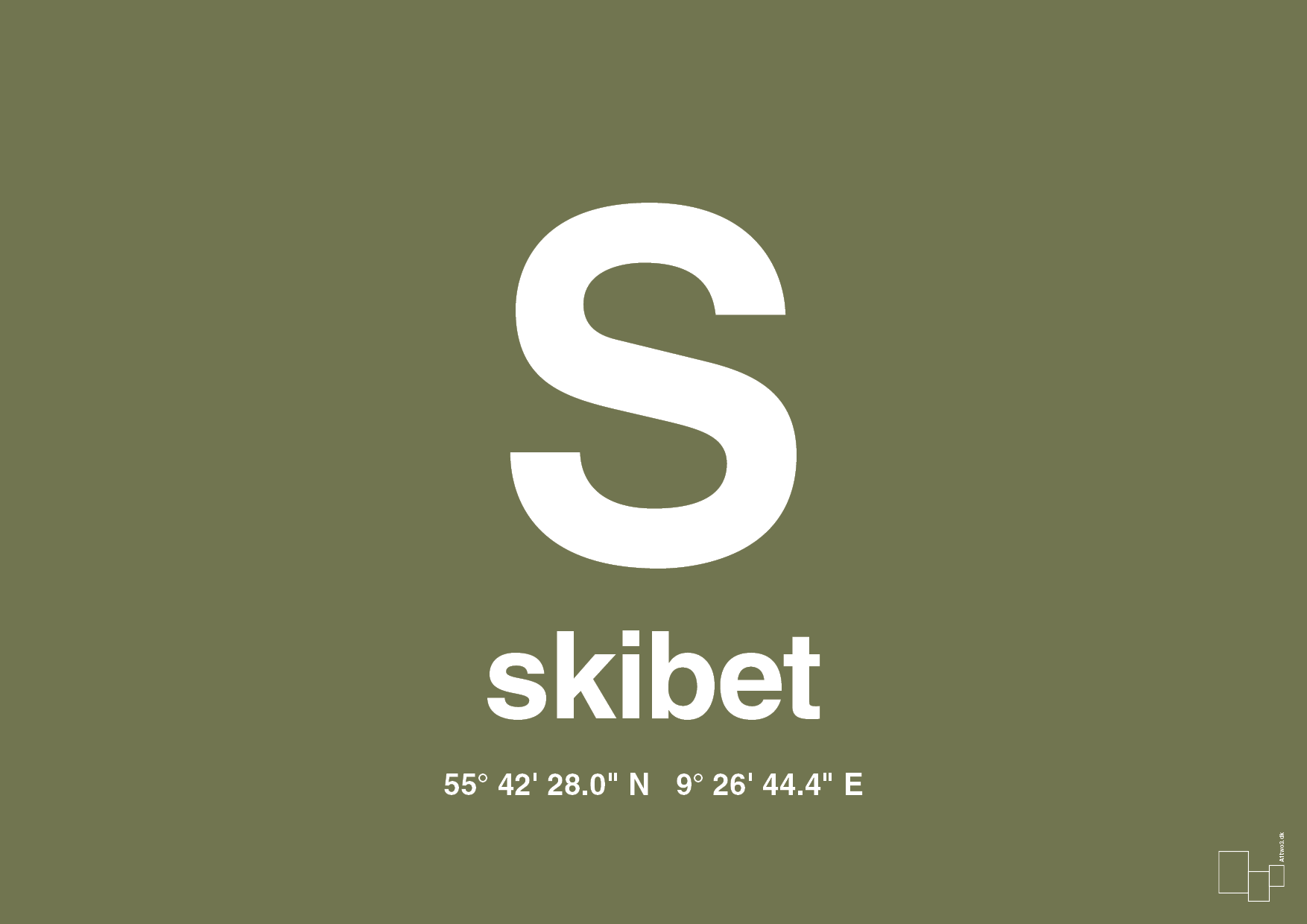 plakat: byplakat skibet med koordinater - secret meadow-Byer-A1two3