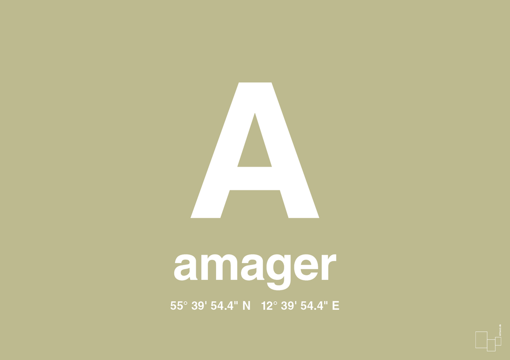 plakat: byplakat amager med koordinater - back to nature-Byer-A1two3