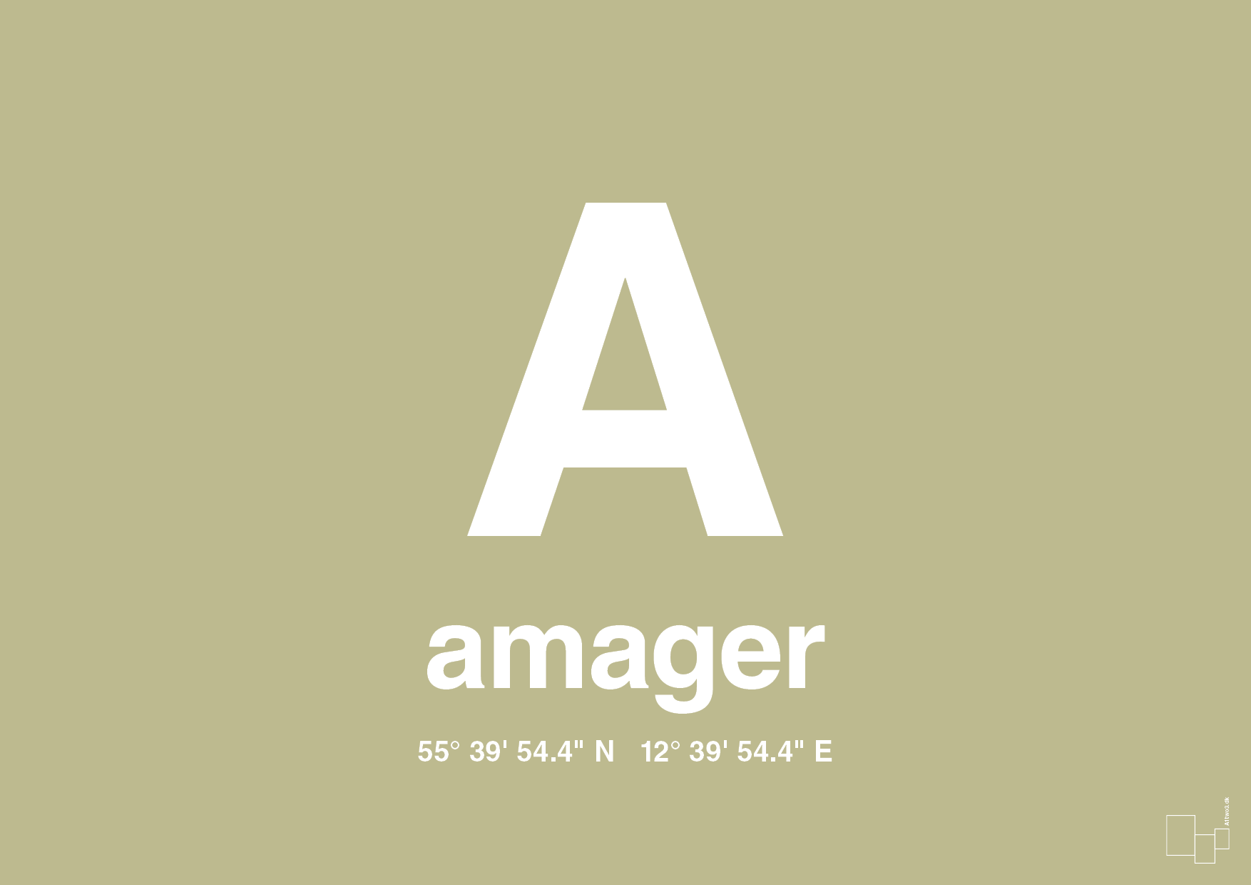 plakat: byplakat amager med koordinater - back to nature-Byer-A1two3