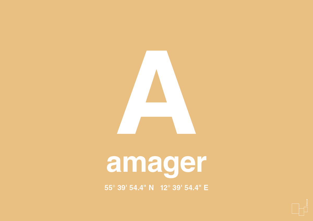 plakat: byplakat amager med koordinater - charismatic-Byer-A1two3