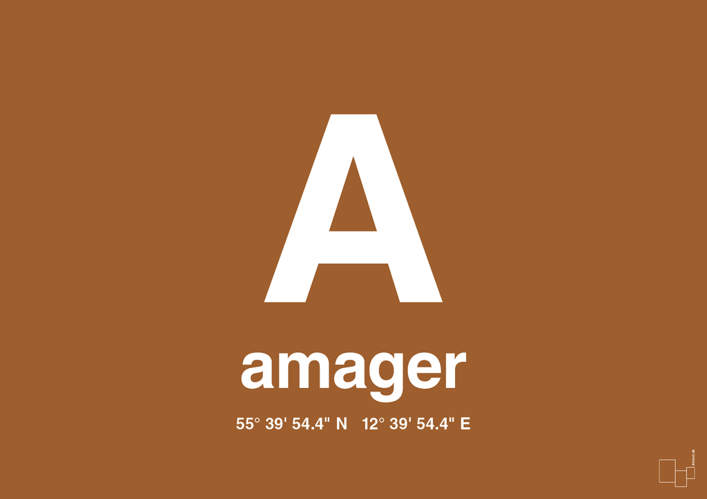 plakat: byplakat amager med koordinater - cognac-Byer-A1two3