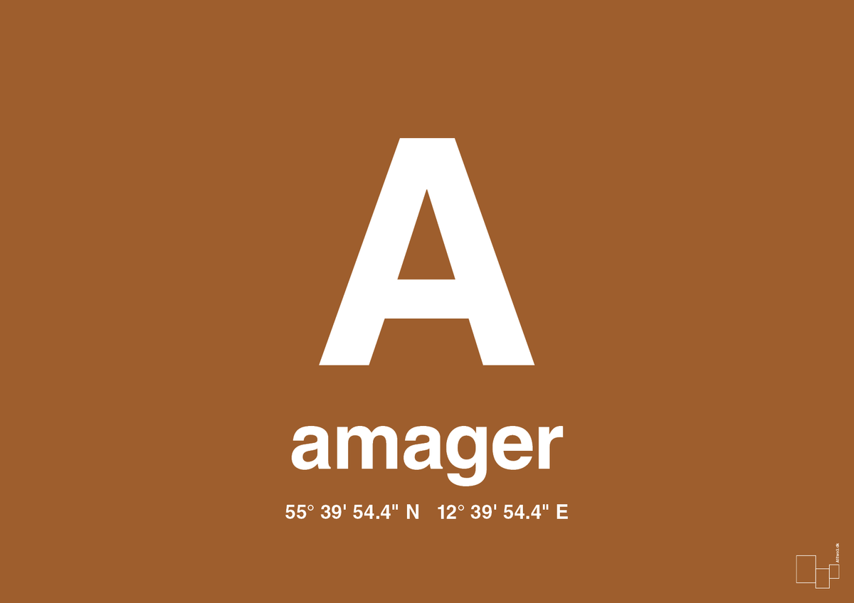 plakat: byplakat amager med koordinater - cognac-Byer-A1two3