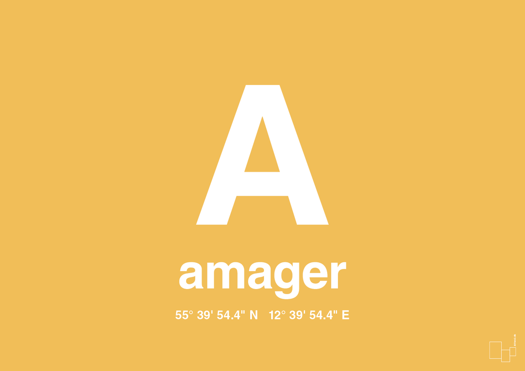 plakat: byplakat amager med koordinater - honeycomb-Byer-A1two3