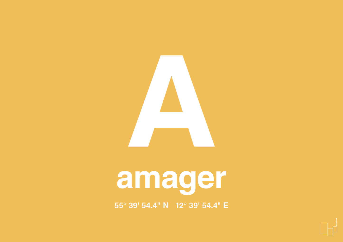 plakat: byplakat amager med koordinater - honeycomb-Byer-A1two3