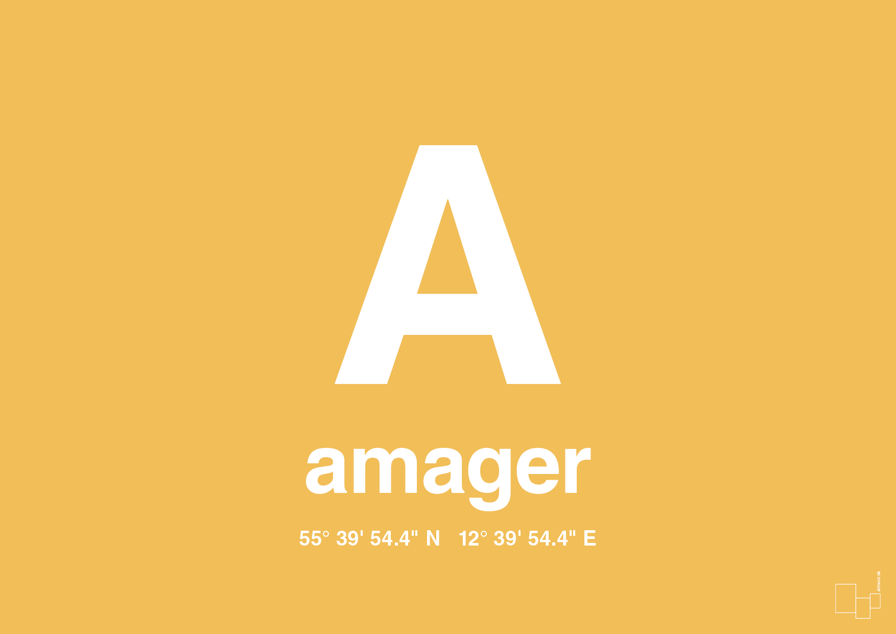 plakat: byplakat amager med koordinater - honeycomb-Byer-A1two3