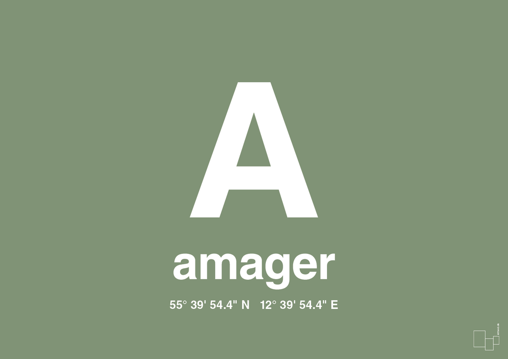 plakat: byplakat amager med koordinater - jade-Byer-A1two3
