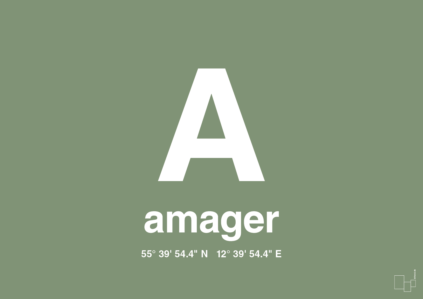 plakat: byplakat amager med koordinater - jade-Byer-A1two3