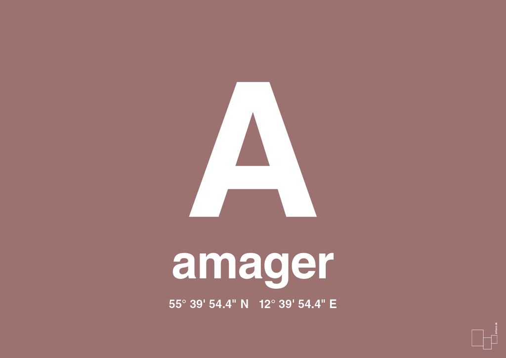 plakat: byplakat amager med koordinater - plum-Byer-A1two3