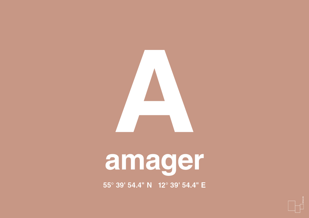 plakat: byplakat amager med koordinater - powder-Byer-A1two3