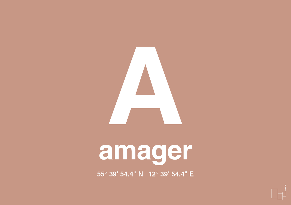 plakat: byplakat amager med koordinater - powder-Byer-A1two3