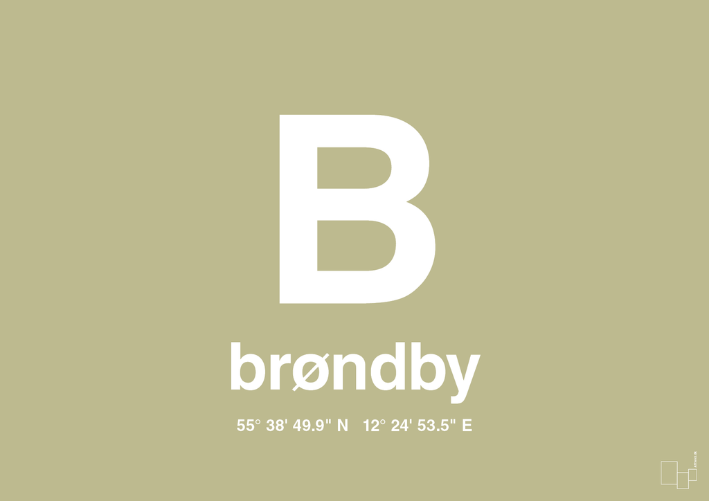 plakat: byplakat brøndby med koordinater - back to nature-Byer-A1two3