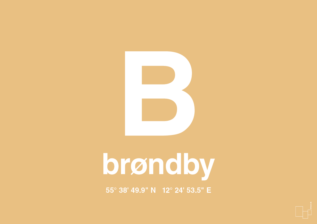 plakat: byplakat brøndby med koordinater - charismatic-Byer-A1two3