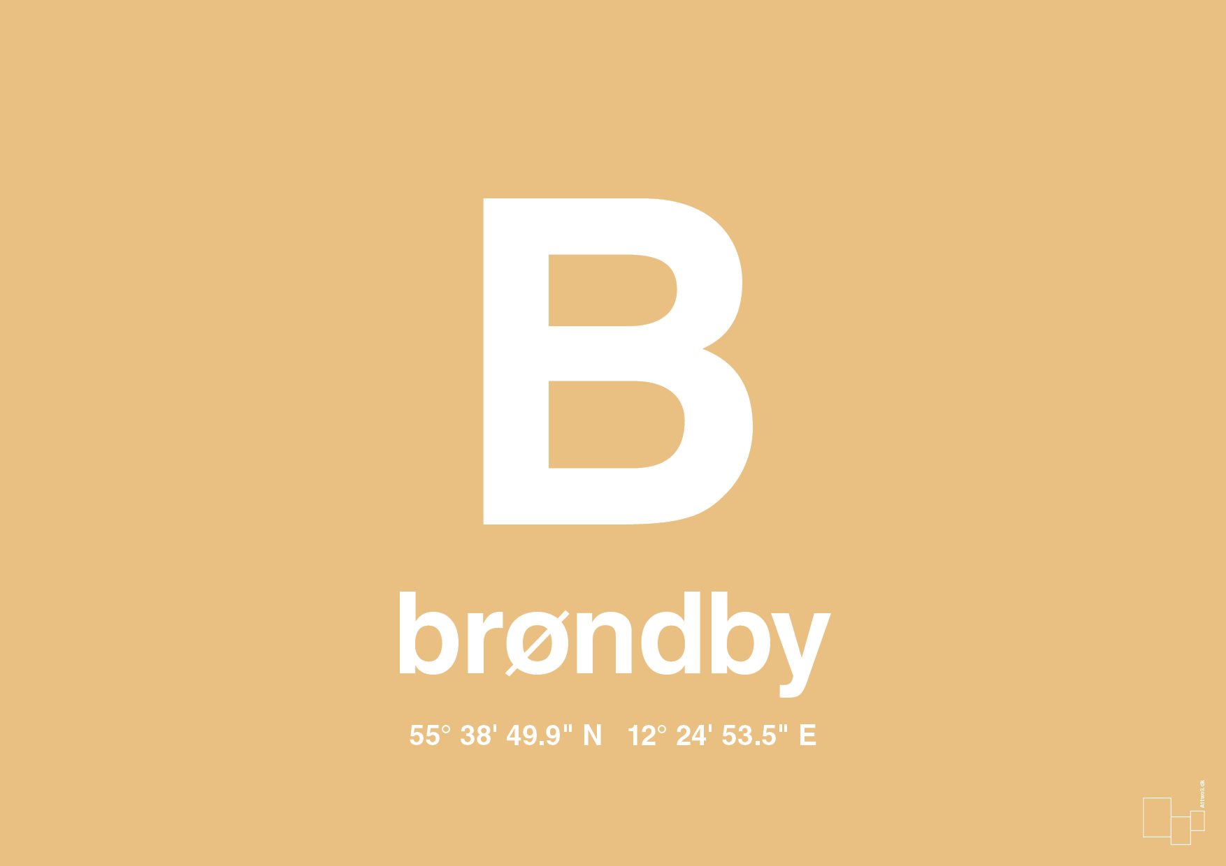 plakat: byplakat brøndby med koordinater - charismatic-Byer-A1two3